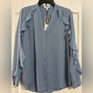 Express Women's Soft Blue Ruffle Blouse